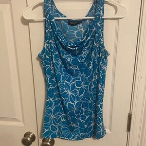 Jones New York Vibrant Blue Floral Tank Top